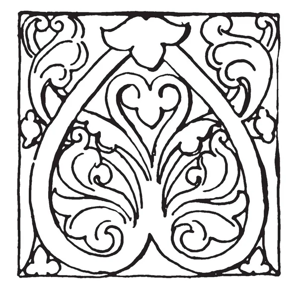 Бронзовый Орнамент Ахена Девятом Веке Рисунок Винтажных Линий Гравировка Иллюстрации — стоковый вектор