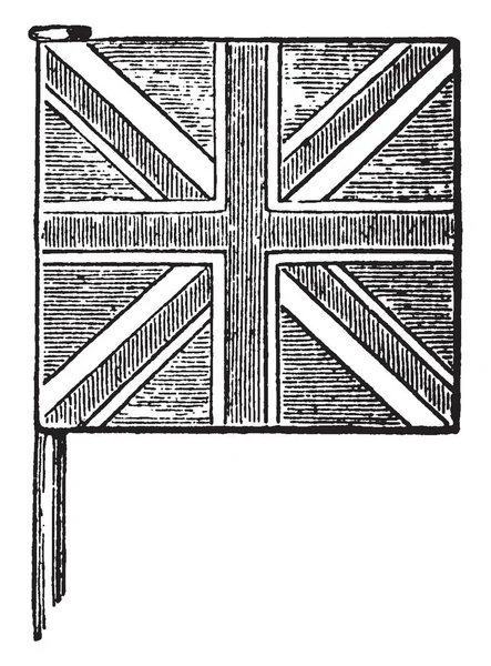 United Kingdom Union Jack Flag Has Cross Vertical Stripes Superimposed — Stock Vector