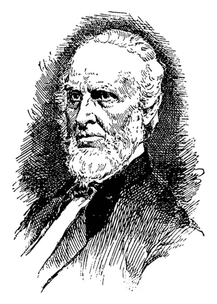 John Greenleaf Whittier 1807 1892 Poeta Quacchero Americano Sostenitore Dell — Vettoriale Stock