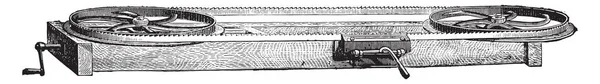 Bank Ausschau Nach Bandsägen Gravierte Gravur Industrieenzyklopädie Lami 1875 — Stockvektor