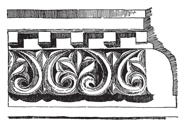Anthemion Frieze Venise Byzance Motif Répétitif Feuilles Éventail Palmier Lotus — Image vectorielle