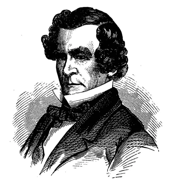 杰里米 布莱克 1810 1883 他是美国政治家 法官和律师 将军和美国国务卿 复古线条画或雕刻插图 — 图库矢量图片