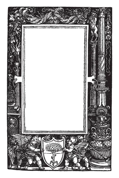Декоративная Граница Разработана Немецким Художником Альбрехтом Дрером Albrecht Drer 1513 — стоковый вектор