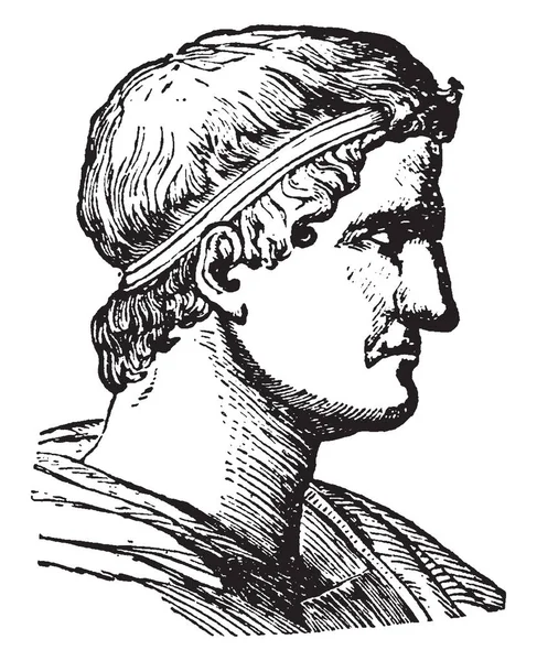 Lucius Sulla 138 Était Général Romain Homme État Dessin Trait — Image vectorielle