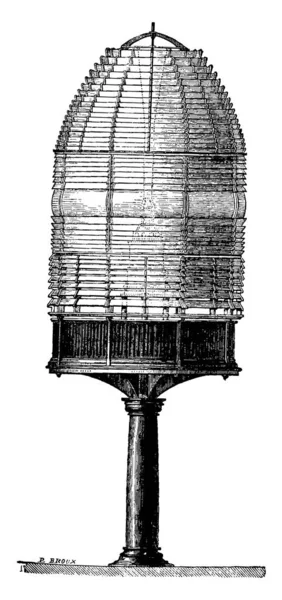 Aparato Fuego Fijo Ilustración Grabada Vintage Enciclopedia Industrial Lami 1875 — Vector de stock