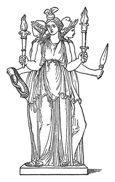 Kép Hecate Mágia Boszorkánysággal Görög Mitológia Istennője Úgy Tűnik Hogy — Stock Vector