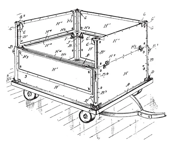 Handwagen Ist Ein Handwagen Der Einen Rahmen Mit Zwei Niedrigen — Stockvektor