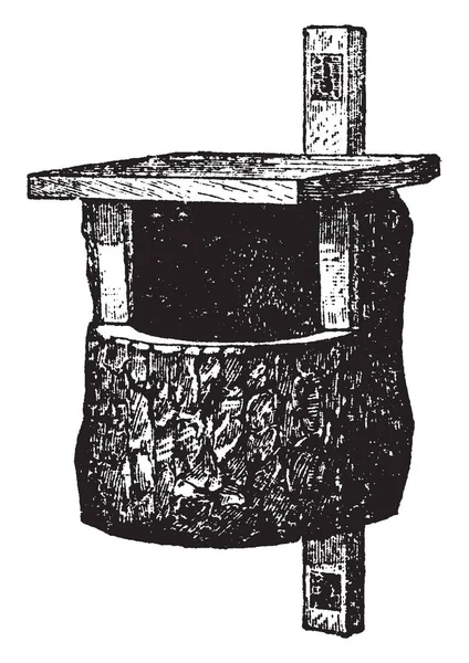 Гніздова Коробка Повинна Знаходитися Неподалік Від Верху Окуляра Вінтажний Малюнок — стоковий вектор