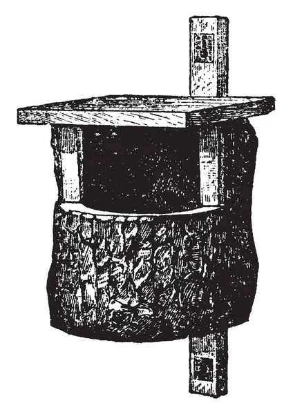 嵌套框应该很好接近顶部没有鲈鱼附近 复古线条画或雕刻插图 — 图库矢量图片