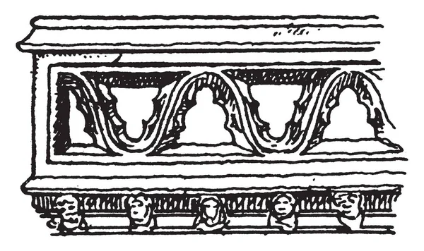 Moldeado Parapetos Arquitectura Gótica Utiliza Durante Siglo Xiv Utilizado Como — Archivo Imágenes Vectoriales