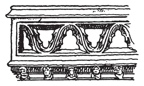 Gotico Architettura Parapetto Stampaggio Sono Utilizzati Durante Xiv Secolo Utilizzato — Vettoriale Stock