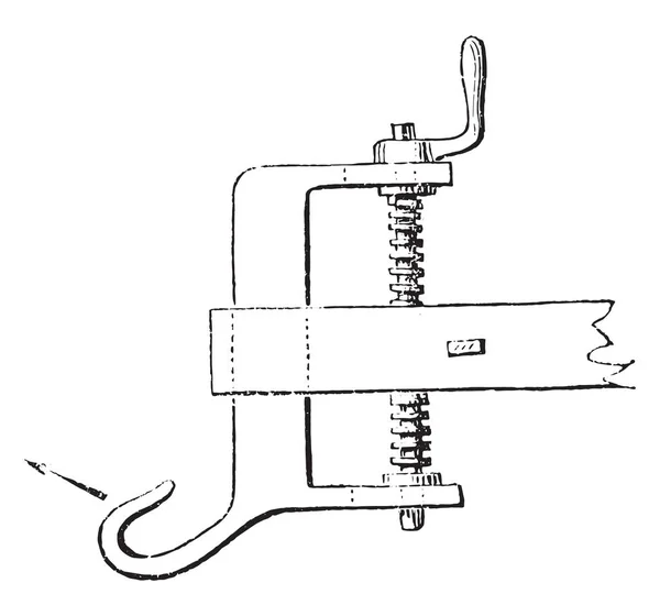 Regulador Tornillo Protegido Contra Subida Ilustración Grabada Vintage Enciclopedia Industrial — Archivo Imágenes Vectoriales