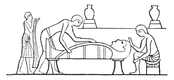 ミイラ ビンテージの刻まれた図を作る — ストックベクタ