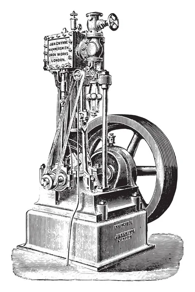 Motor John Henry Gwynne Ilustração Gravada Vintage Enciclopédia Industrial Lami — Vetor de Stock