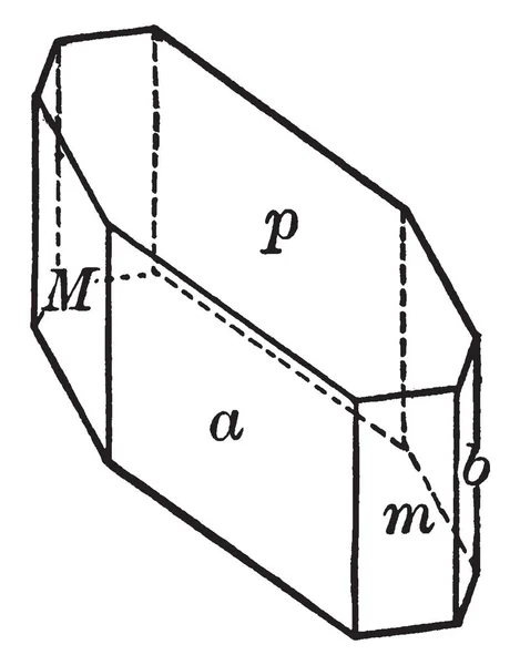 Diagramme Représente Chalcanthite Dessin Ligne Vintage Illustration Gravure — Image vectorielle