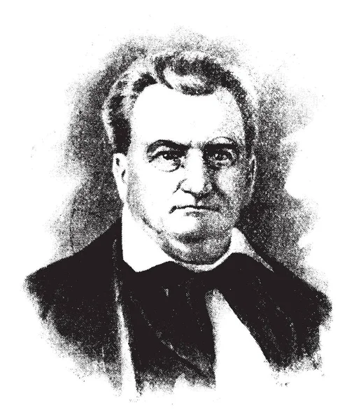 约翰弥尔顿 1807 1865 他是一个美国政治家和佛罗里达州的第五州长 复古线条画或雕刻插图 — 图库矢量图片