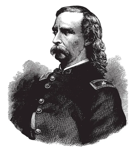 George Custer 1839 1876 Fue Oficial Del Ejército Los Estados — Vector de stock