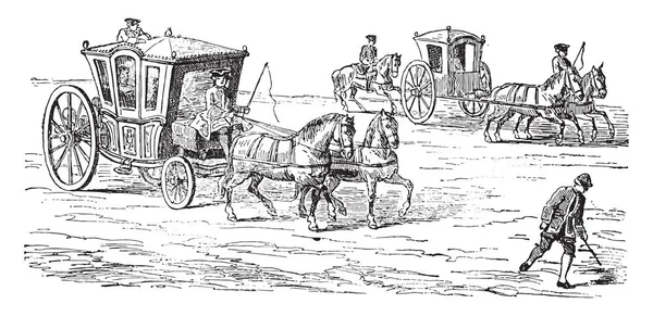 Transport Över Löpare 1700 Talet Vintage Ingraverad Illustration Industriella Encyklopedi — Stock vektor