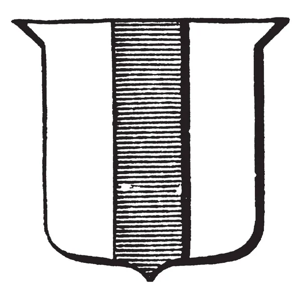 Heraldik Blass Mit Senkrechtem Streifen Auf Schild Vintage Linienzeichnung Oder — Stockvektor