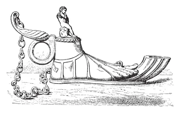 Лампа Формі Людських Ніг Вінтажні Гравіровані Ілюстрації Приватне Життя Давньоримської — стоковий вектор