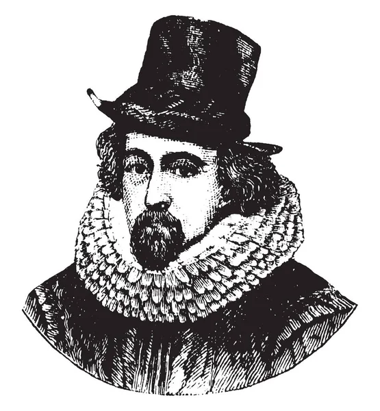 Francis Bacon 1561 1626 Stato Filosofo Autore Statista Scienziato Inglese — Vettoriale Stock