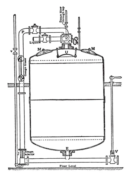 Cette Illustration Représente Fonction Travail Machine Laver Rouleaux Dessin Ligne — Image vectorielle