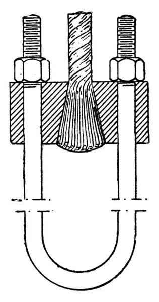 Aangesloten Kabel Draad Hangbruggen Vintage Gegraveerde Afbeelding Industriële Encyclopedie Lami — Stockvector