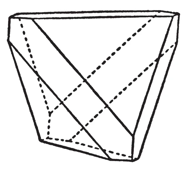 Este Diagrama Representa Boracite Crystal Desenho Linha Vintage Gravura Ilustração — Vetor de Stock