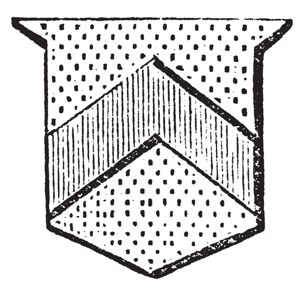 雪佛龙被认为代表了房子的山脚板的栏杆 复古的线条画或雕刻插图 — 图库矢量图片