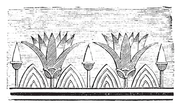 로터스 빈티지 새겨진 1875 — 스톡 벡터