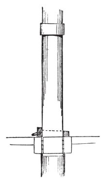Direk FID bir topmast ya da ne zaman kadar yer, vintage çizgi çizme veya oyma illüstrasyon sallandı topgallantmast desteklemek için kullanılan.
