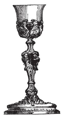 Sonra Pierre Germain Chalice, vintage illüstrasyon kazınmış. Endüstriyel ansiklopedi E.-O. Lami - 1875