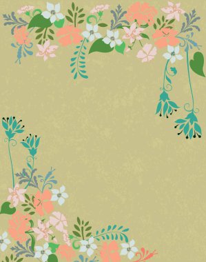 vektör illüstrasyonu, çiçek elementli duvar kağıdı