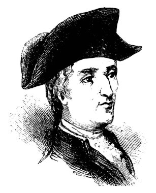 Francis John, Marquis De Chastellux, 1734-1788, Tümgeneral Fransız seferi kuvvetler, vintage çizgi çizme veya oyma illüstrasyon ve Amerikan Bağımsızlık Savaşı sırasında askeri bir subay olduğunu