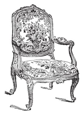 Louis beş sandalye, vintage illüstrasyon kazınmış. Endüstriyel ansiklopedi E.-O. Lami - 1875