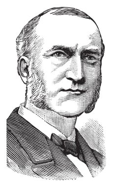 Chauncey M. Depew, 1834-1928, o New York merkez demiryolu sistemi ve New York, vintage çizgi çizme veya oyma illüstrasyon ABD Senatörü başkanı oldu