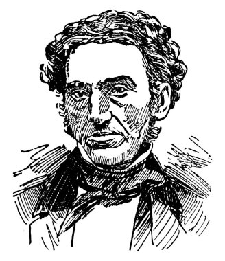 Rufus Choate, 1799-1859, Amerikalı bir avukat, hatip ve Başsavcı Massachusetts, vintage çizgi çizme ya da oyma illüstrasyon biriydi