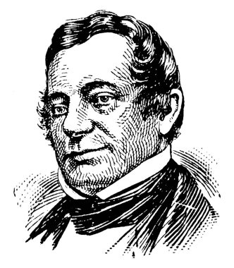 Washington Irving, 1783-1859, o bir Amerikan kısa öykü yazarı, denemeci, biyografi yazarı, tarihçi ve diplomat erken on dokuzuncu yüzyıl, vintage çizgi çizme veya oyma illüstrasyon yapıldı.