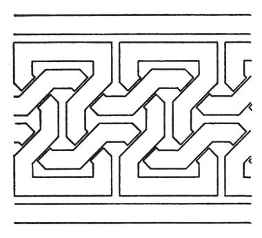 Simple Moorish Interlacement Band is a antic design, it is a very simple, vintage line drawing or engraving. clipart