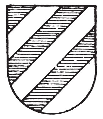 Mavi masmavi ve gümüş argent renkleri, vintage çizgi çizme veya oyma illüstrasyon bendy uğursuz, altı sıradan olduğunu.