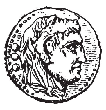 Herkül, vintage oyulmuş illüstrasyon