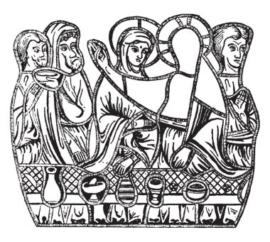 Erken Fransız pencere evlilik cana, bir duvar, çizim veya şekil oyma vintage çizgi bir açılış oldu.