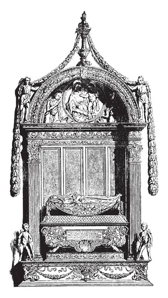 Denkmal Von Carlo Marzuppini War Ein Italienischer Kanzler Aus Florenz — Stockvektor