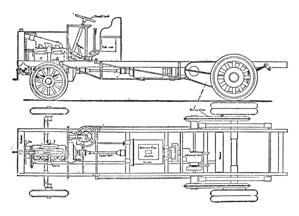 Châssis Chariot Six Tonnes Est Avec Lui Moins Poids Sous — Image vectorielle