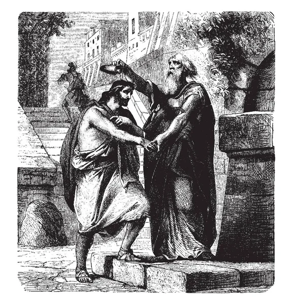 Σαούλ Χρισμένος Από Samuel Ήταν Χρισμένος Από Τον Προφήτη Σαμουήλ — Διανυσματικό Αρχείο