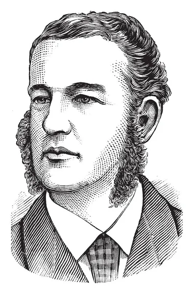 Cornelius Vanderbilt 1794 1877 American Business Magnate Philanthropist Who Built — Stock Vector