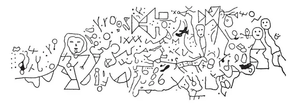 Dighton Rock Inscriptions Est Connu Pour Ses Pétroglyphes Son Dessin — Image vectorielle