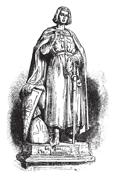 Joinville 1224 1317 Był Jednym Wielkim Kronikarzy Średniowiecznej Francji Najbardziej — Wektor stockowy