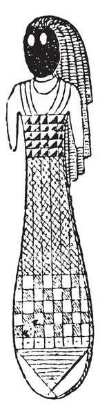 エジプトの人形 ヴィンテージ刻まれた図 — ストックベクタ