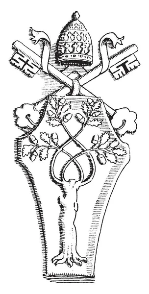 Papa'nın Roma ağacı, vintage çizgi çizme veya oyma illüstrasyon Sixtus IV olduğunu.